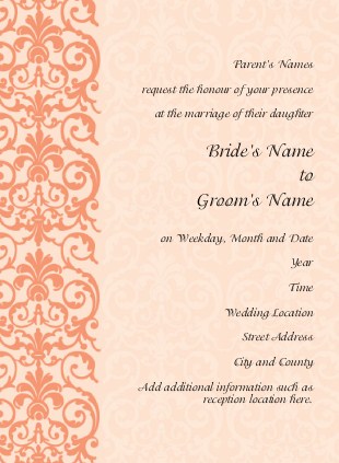 Elegant Coral Lace Wedding Invitations