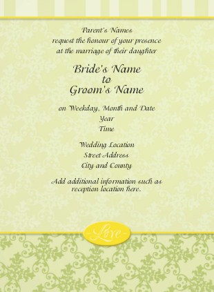 Lime Glace Fresh Wedding Invitations