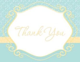 Aqua Blue Sensation Wedding Thank You Cards