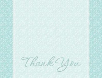 Aqua Blue Speechless Wedding Thank You Cards