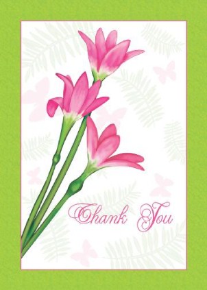 Blossoms of Gratitude Vertical Thank You Cards