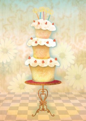 Flowering Treat Vertical Birthday Cards