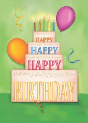 Happy Times Three Vertical Birthday Cards