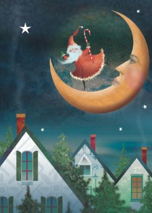 Santa's Magic Vertical Christmas Cards