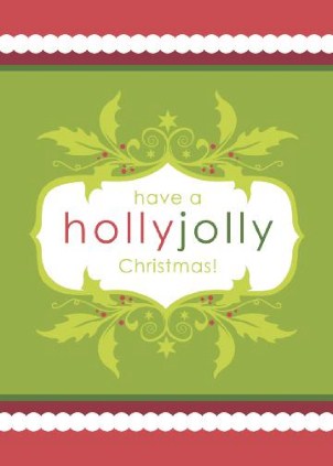 Holly Daze Vertical Christmas Cards