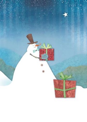 Powder Presents Vertical Christmas Cards