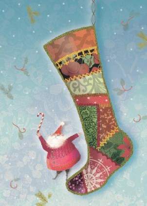 Santa's Special Stockings Vertical Christmas Cards