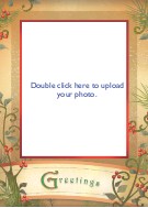 Greetings in Greenery Vertical Photo Holiday Cards