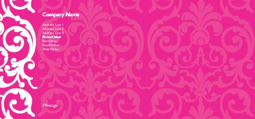 Elegant Pink Lace Full Colour Compliment Slips