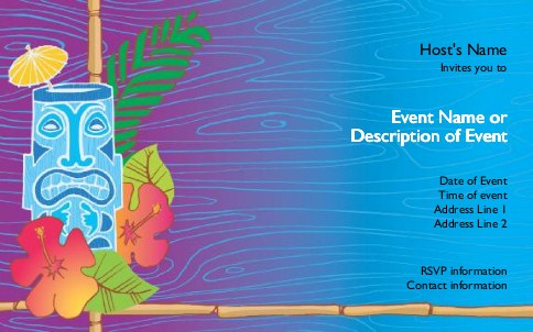Tiki Time Postcard Invitation-Oversized