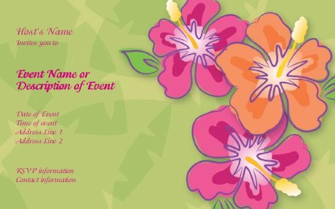 Hibiscus Happenings Postcard Invitation-Oversized