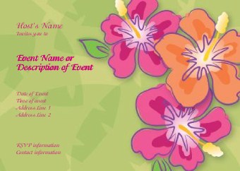 Hibiscus Happenings Postcard Invitation-Standard