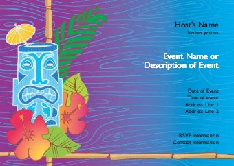 Tiki Time Postcard Invitation-Standard