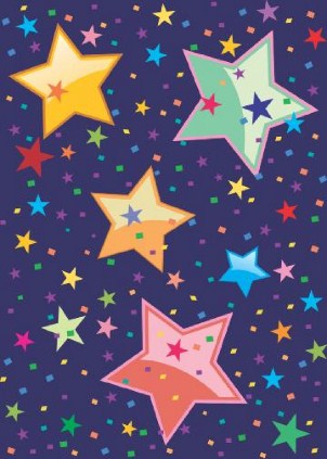 Falling Stars Vertical Blank Cards