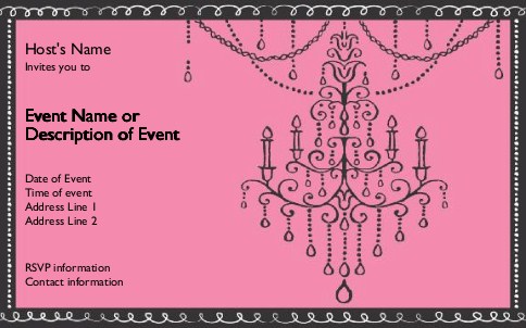 Chic Chandelier Postcard Invitation-Oversized