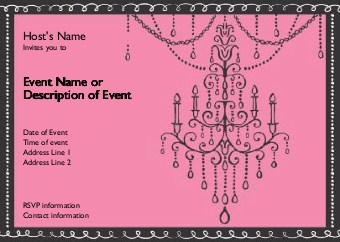 Chic Chandelier Postcard Invitation-Standard