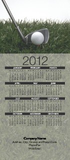 Close-up of Golf Ball and Club Slim Calendar Cards