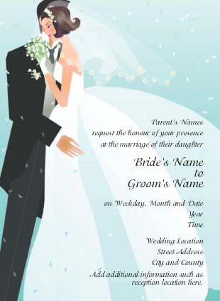 Brunette Bride Wedding Invitations