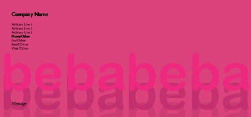 Pink 'n Pretty Full Colour Compliment Slips