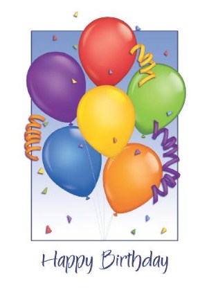 Balloon Brigade Vertical Birthday Cards