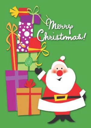 Santa's Stack Vertical Christmas Cards