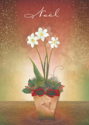 Snow Flower Vertical Christmas Cards