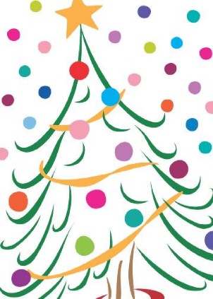 Trendy Trees Vertical Christmas Cards