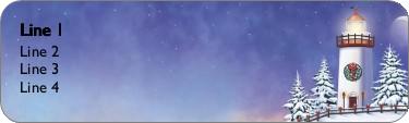 Snowy Lighthouse Return Address Labels