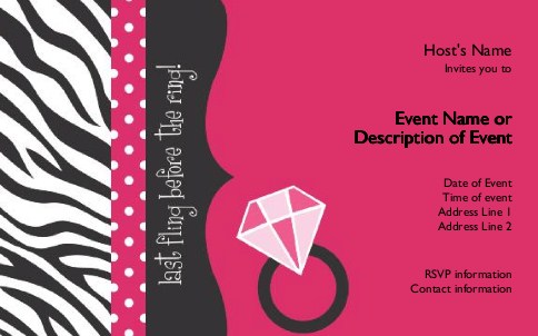 Fling 'n Bling Postcard Invitation-Oversized