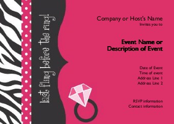 Fling 'n Bling Postcard Invitation-Standard
