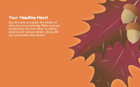 Autumnal Acorns Full Colour Oversized Postcards