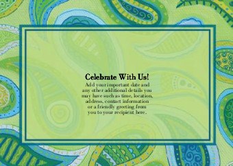 Paisley Poise Standard Sized Save the Date Postcards
