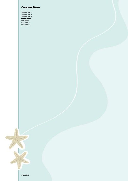 Seaside Romance A4 Letterhead
