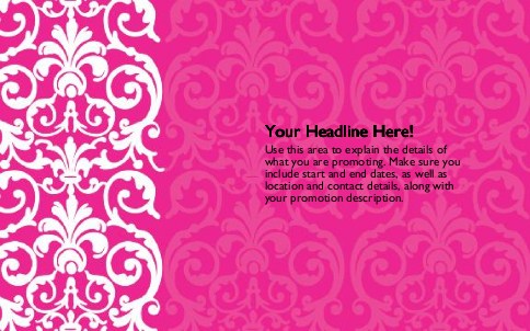 Elegant Pink Lace Full Colour Oversized Postcards