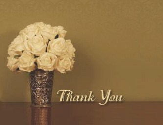 Flower in Vase Wedding Thank You Cards