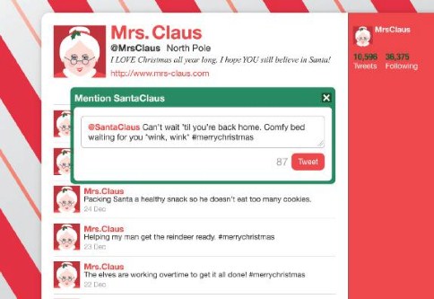 Mrs. Claus Tweets Personalised Christmas Cards