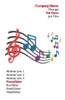Musical Score Full Colour Magnetic Business Cards