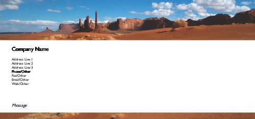 Southwest Desert Scene Full Colour Compliment Slips
