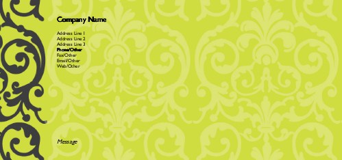 Elegant Lime Lace Full Colour Compliment Slips