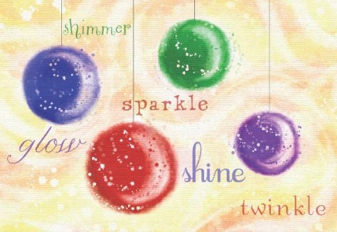 Shiny Line-up Personalised Christmas Cards