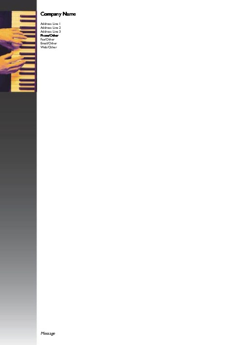 Concert Pianist A4 Letterhead
