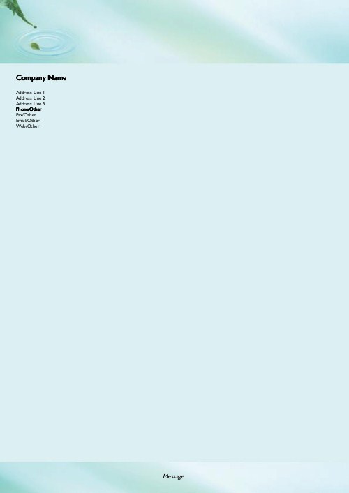 Tiny Droplet A4 Letterhead