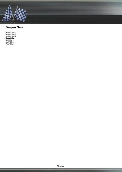 Crossed Chequered Flags A4 Letterhead