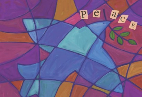 Peace Mosaic Personalised Christmas Cards