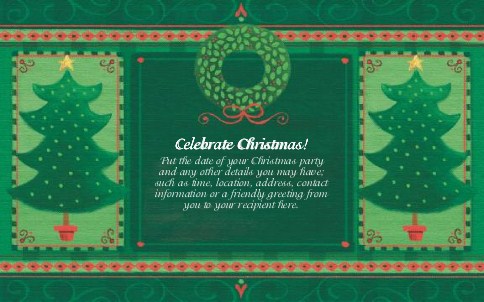 Evergreen Christmas Full Colour Oversized Postcards