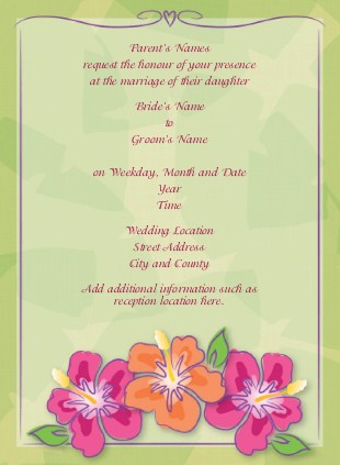 Hibiscus Happenings Wedding Invitations