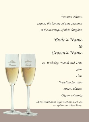 Toast the Happy Couple Wedding Invitations