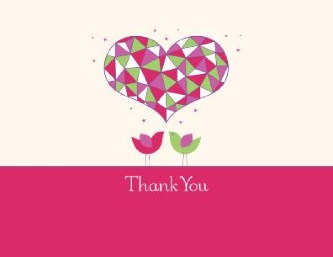 Lil' Love Birds Wedding Thank You Cards