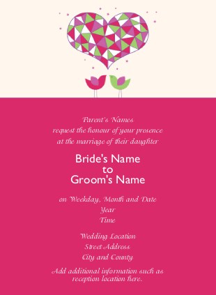Lil' Love Birds Wedding Invitations