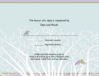 Love Birds Reply Cards